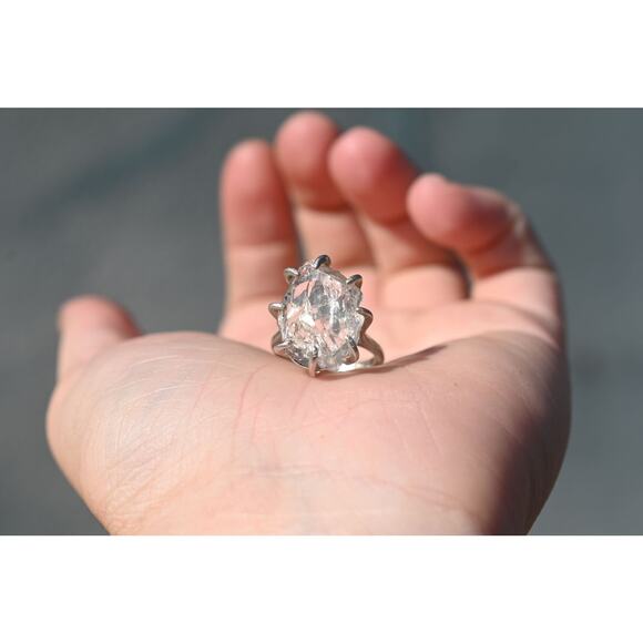 alternative raw diamond engagement rings, raw crystal size 4 5 6 7 8 8 9 10 11 - Picture 1 of 4